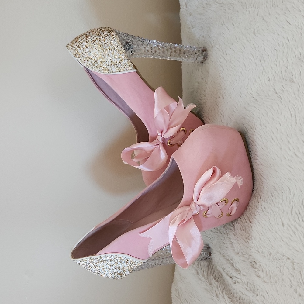 Weiyali pink shoes with bow